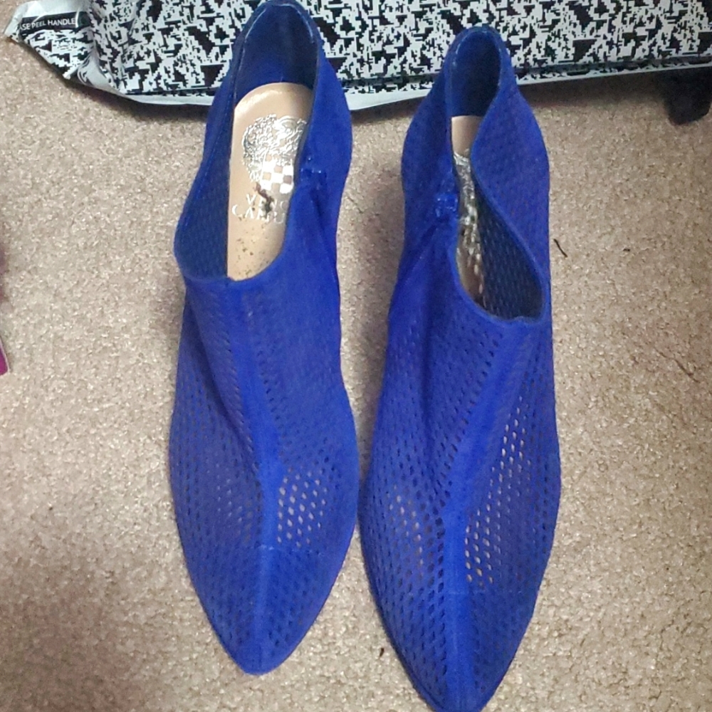Royal Blue Peeforated Ankle Bootie